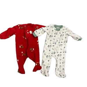 3/24$ Set of 2 Pekkle sports themed footies/footed sleepers/pyjamas size 3months